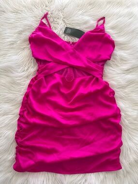 NWT Wild Fable Fuchsia Satin Mini Dress 💖